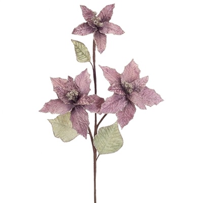 Grape Poinsettia Spray - Themed Rentals - Rent purple wired poinsettias